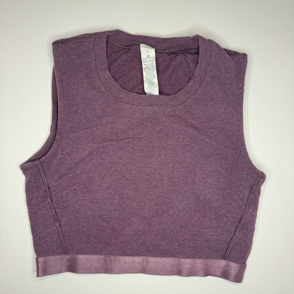Purple Lululemon cropped tank top size 4